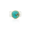 Large Wavy Turquoise Ring - Gold and Silver sold by Anna Beck