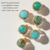 Large Wavy Turquoise Ring - Gold and Silver sold by Anna Beck