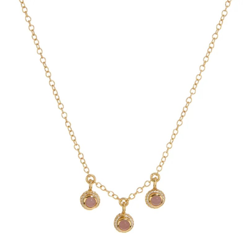 Guava Triple Stone Stacking Necklace - Gold sold by Anna Beck