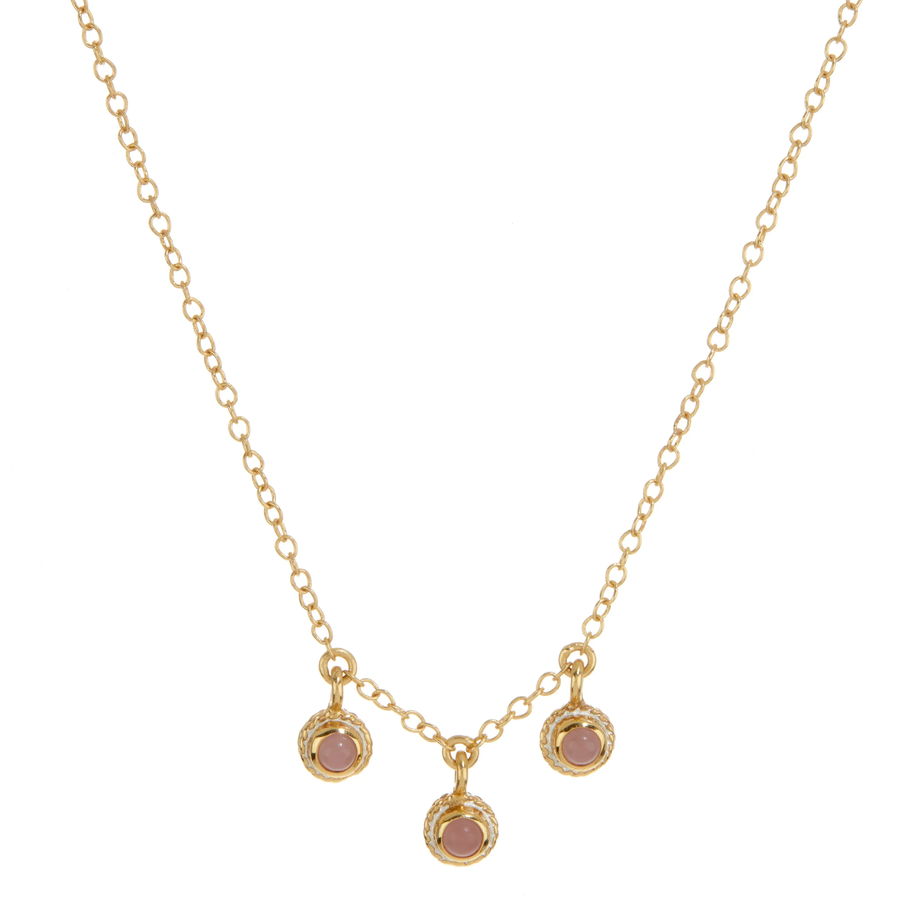 Guava Triple Stone Stacking Necklace - Gold sold by Anna Beck
