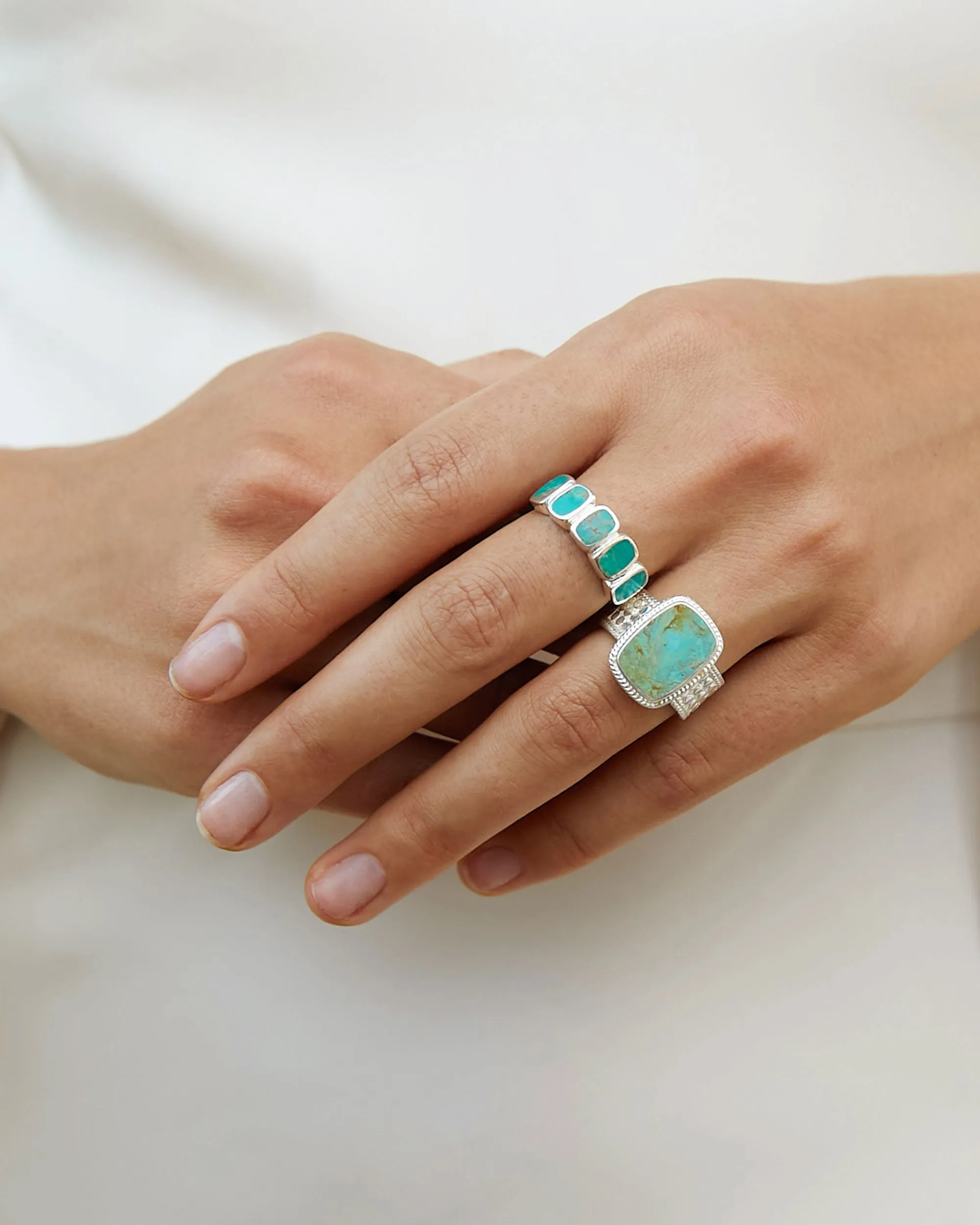 Medium Turquoise Cushion Ring - Silver sold by Anna Beck product image thumbnail 2