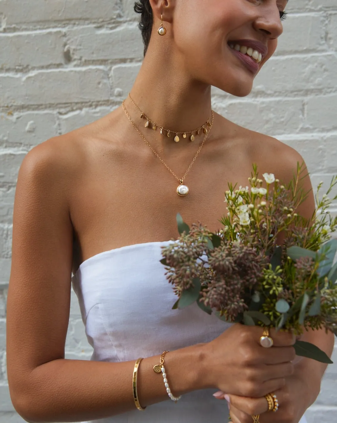 Small Coin Pearl Necklace sold by Anna Beck product image thumbnail 4