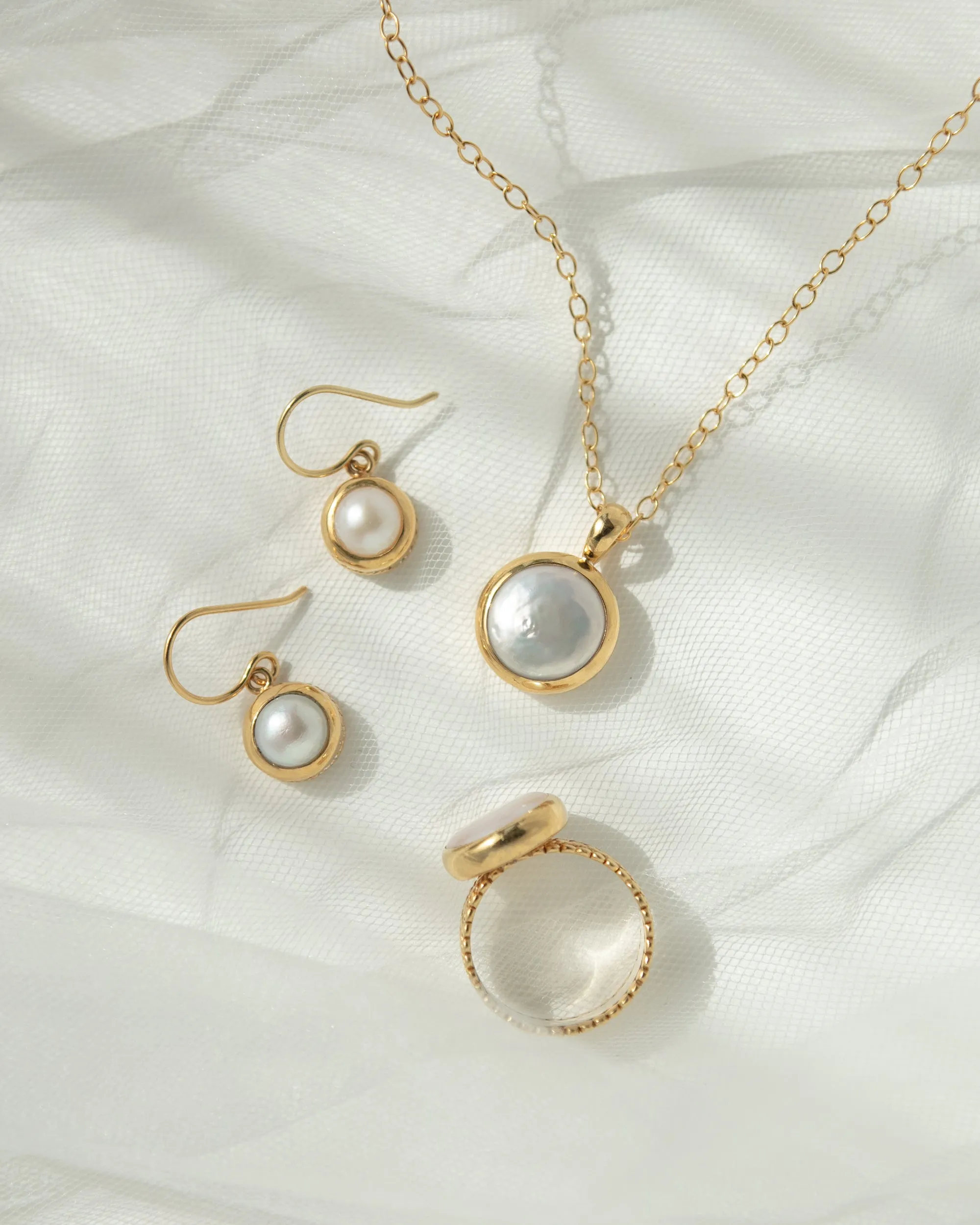 Small Coin Pearl Necklace sold by Anna Beck product image thumbnail 3