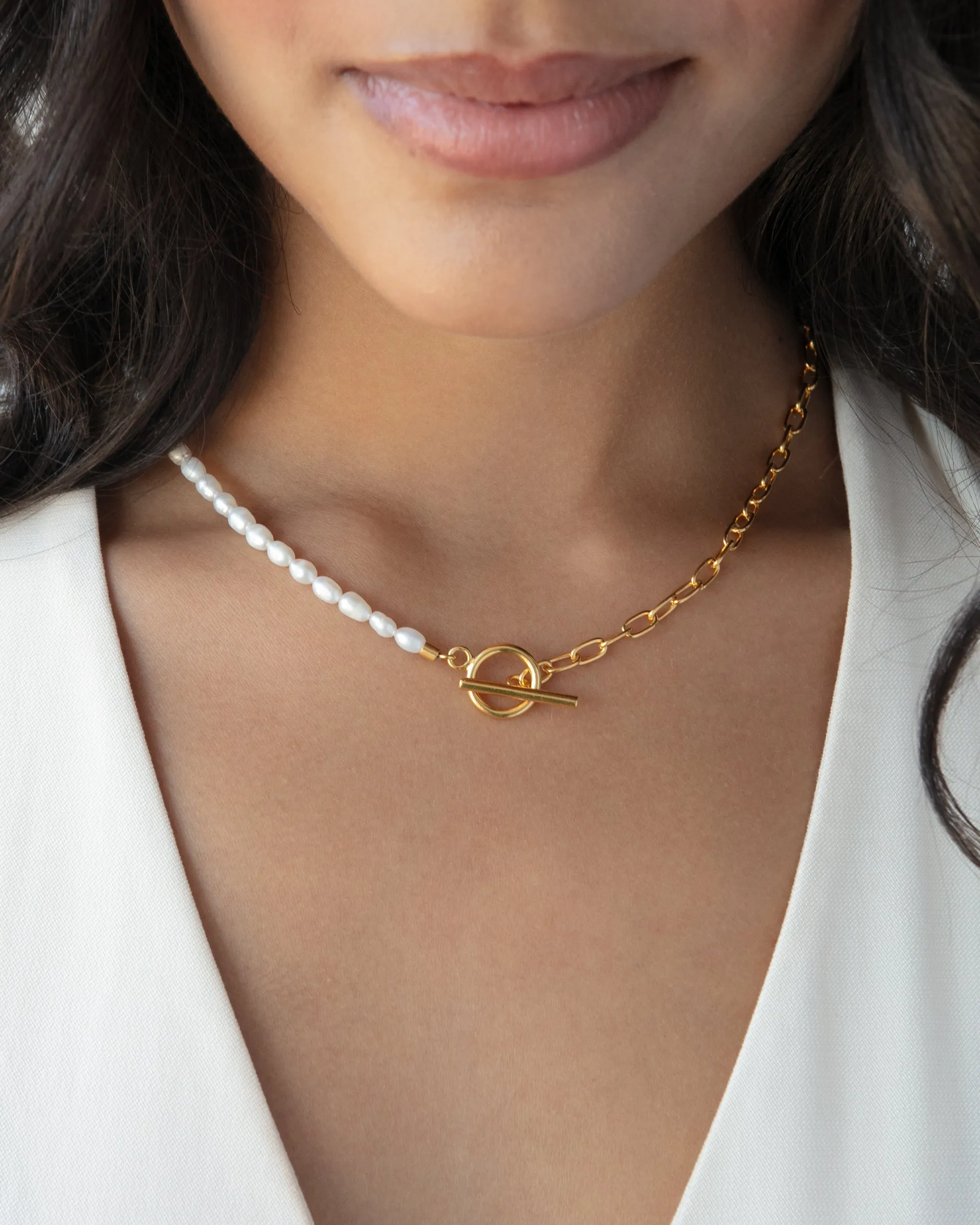 Beaded Pearl and Chain Necklace sold by Anna Beck product image thumbnail 2