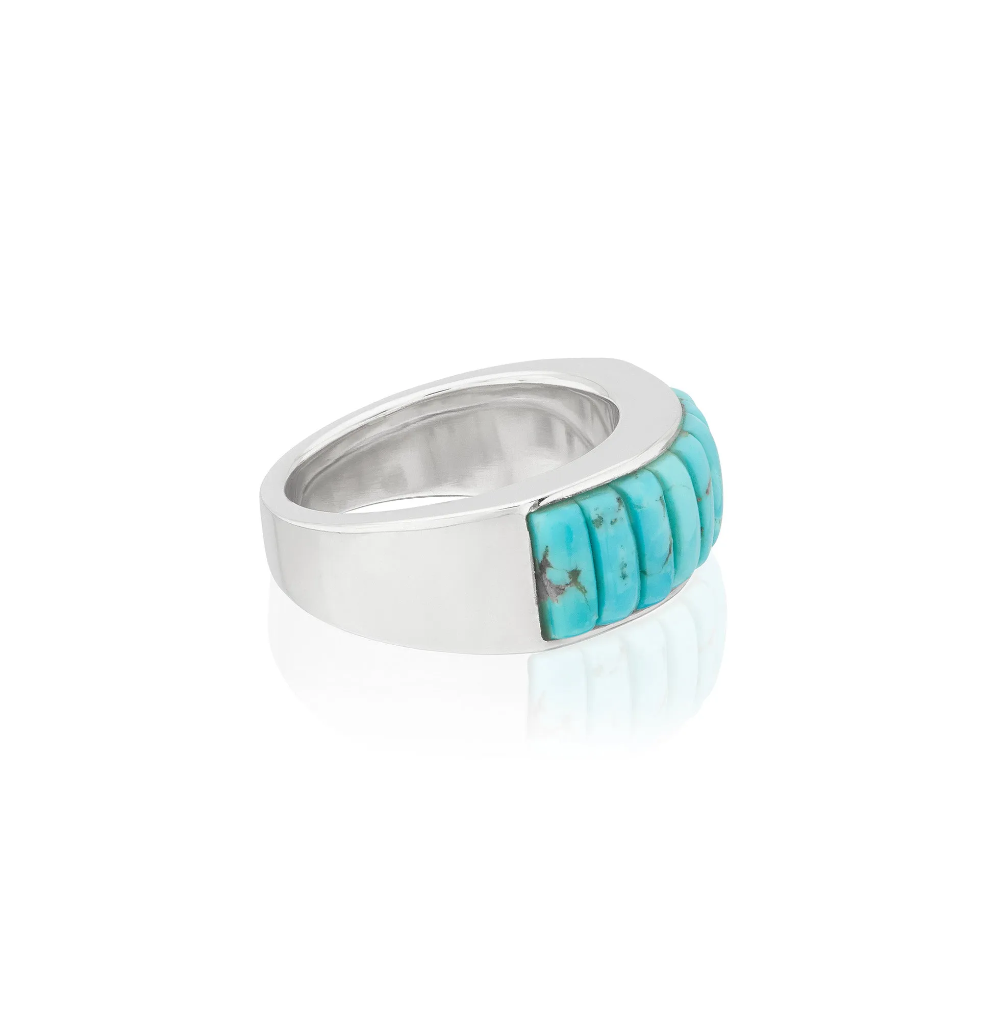Rectangular Turquoise Multi-Stone Ring - Silver sold by Anna Beck product image thumbnail 3