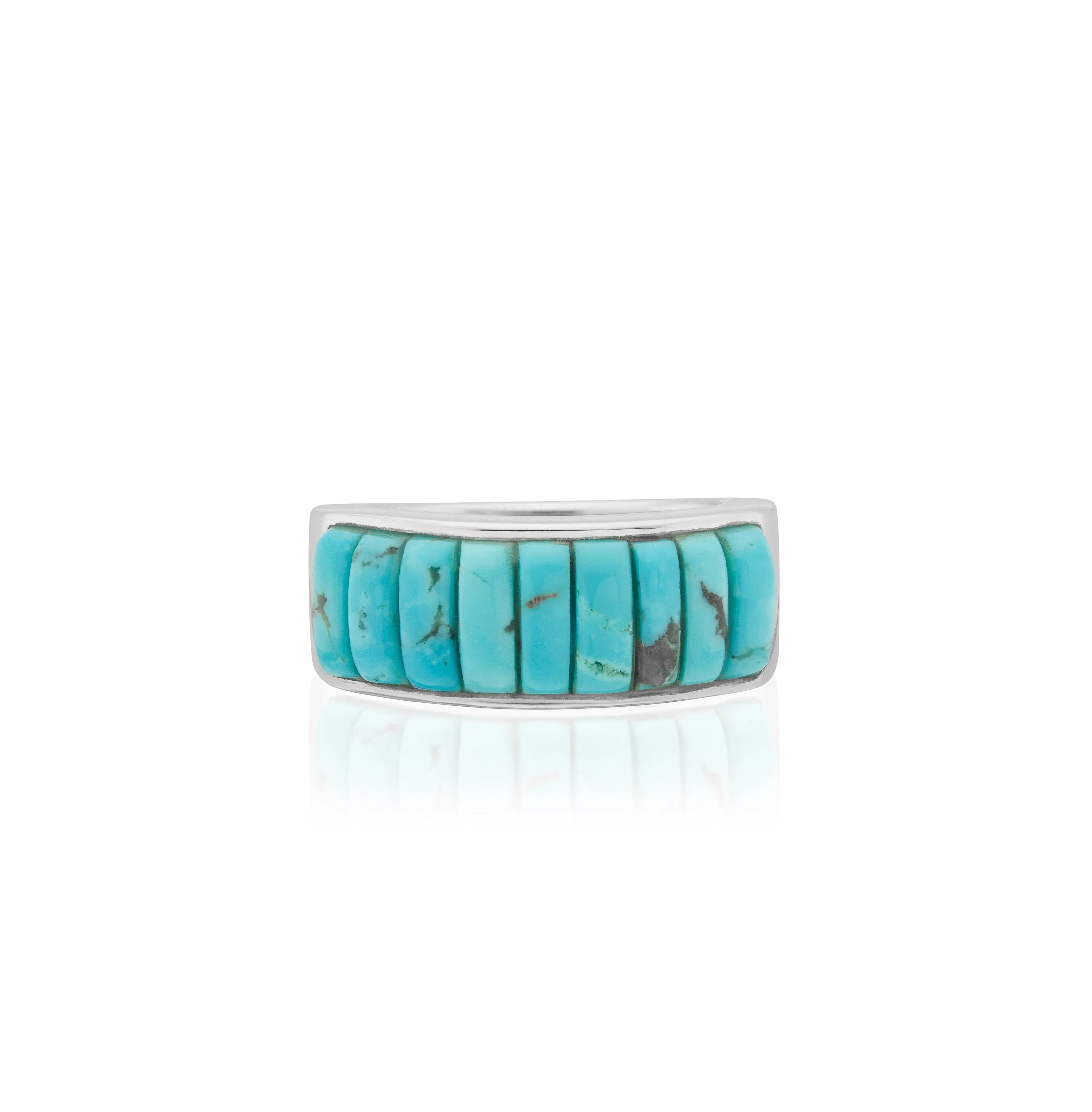 Rectangular Turquoise Multi-Stone Ring - Silver sold by Anna Beck