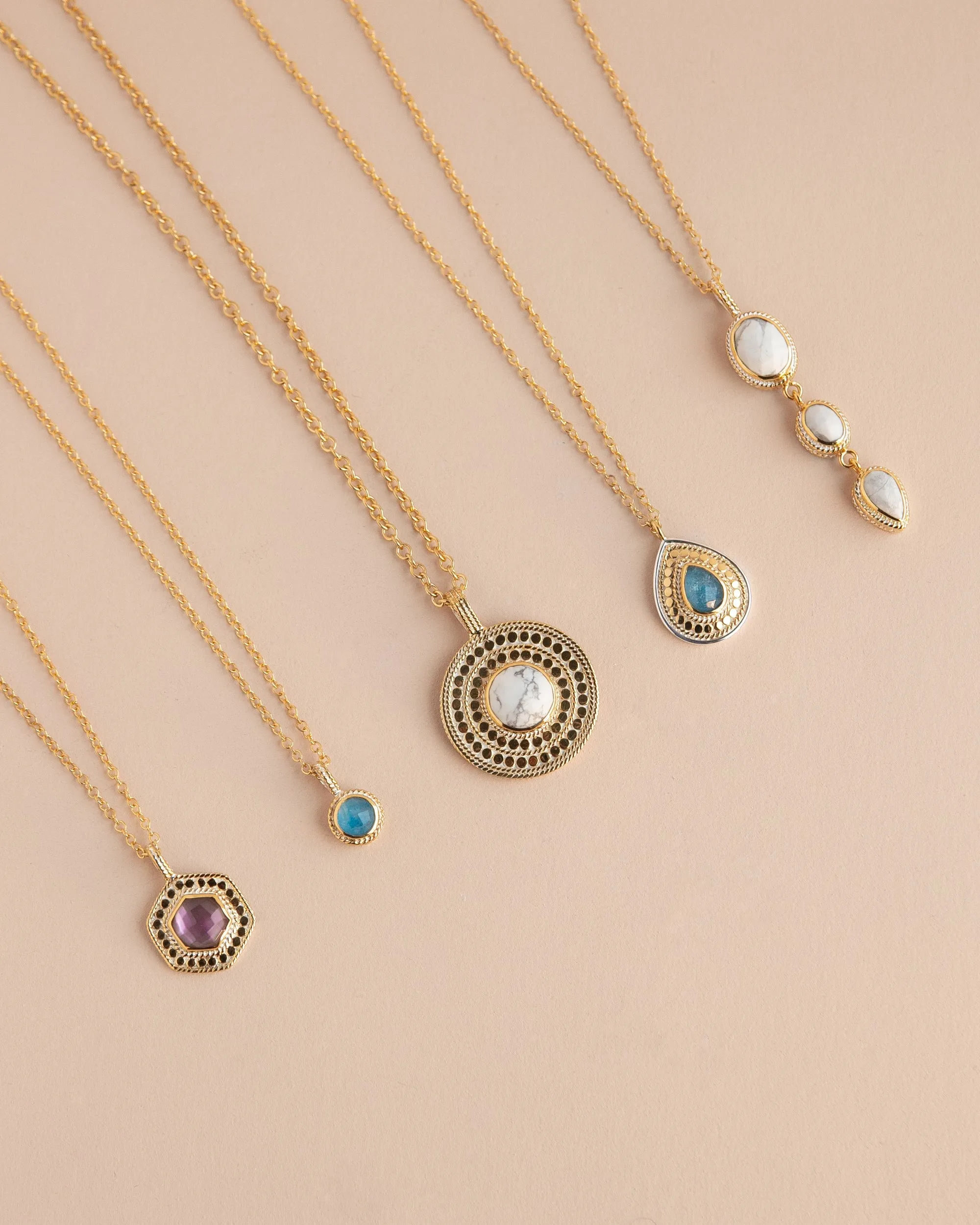 Howlite Multi-Stone Pendant Necklace sold by Anna Beck product image thumbnail 3