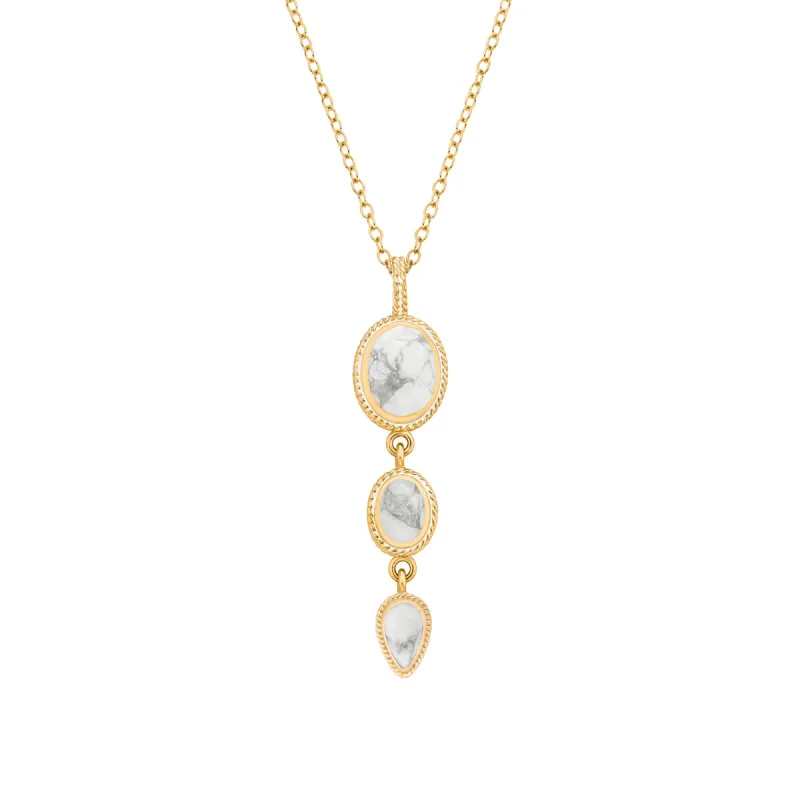 Howlite Multi-Stone Pendant Necklace sold by Anna Beck