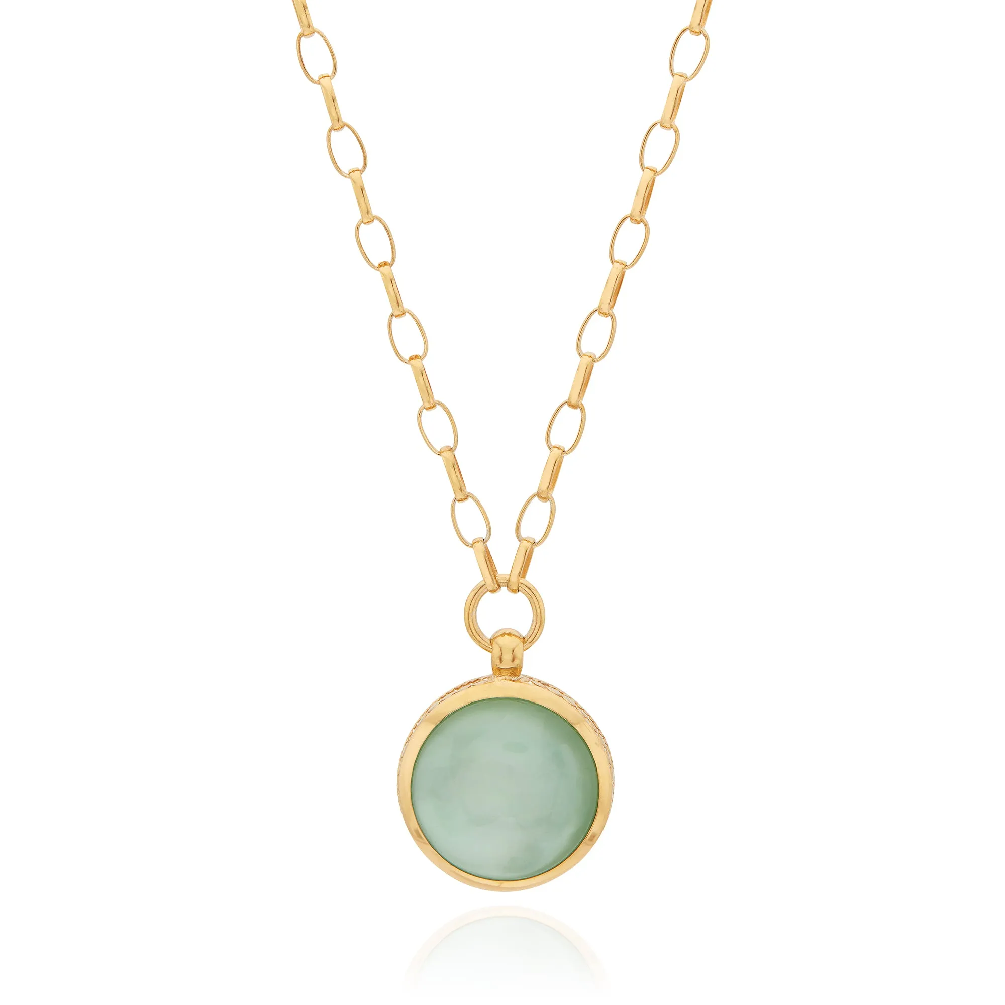 Medium Green Quartz Pendant - Gold sold by Anna Beck
