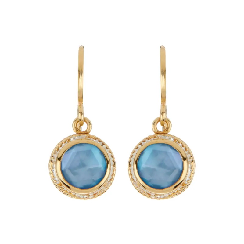 Aquamarine Circle Drop Earrings sold by Anna Beck