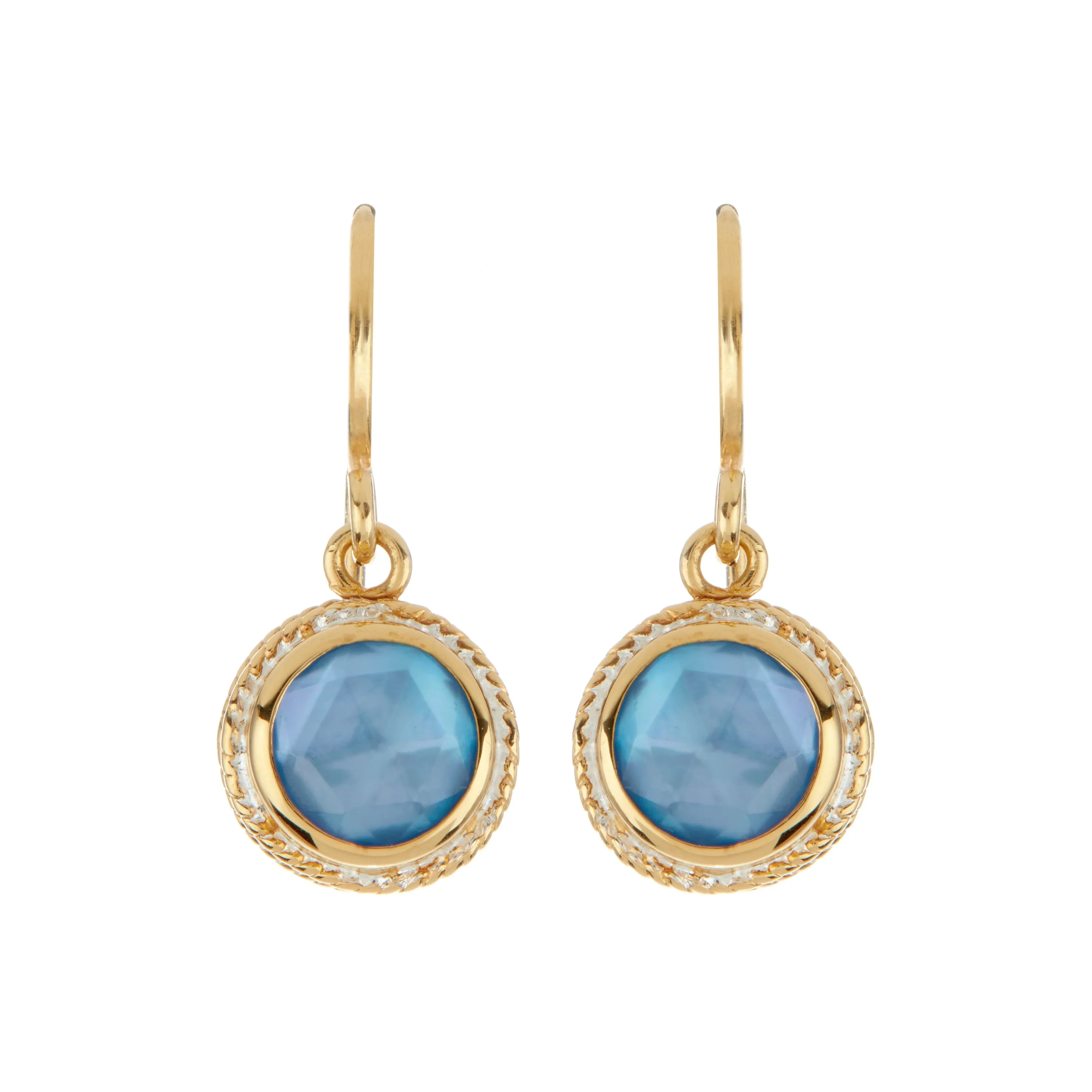 Aquamarine Circle Drop Earrings sold by Anna Beck