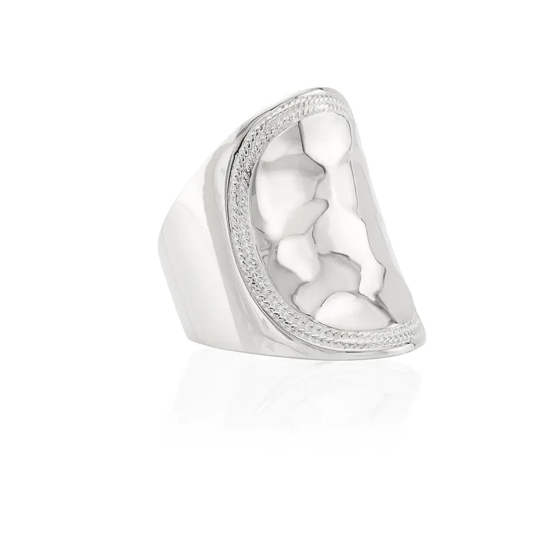 Hammered Saddle Ring - Silver sold by Anna Beck