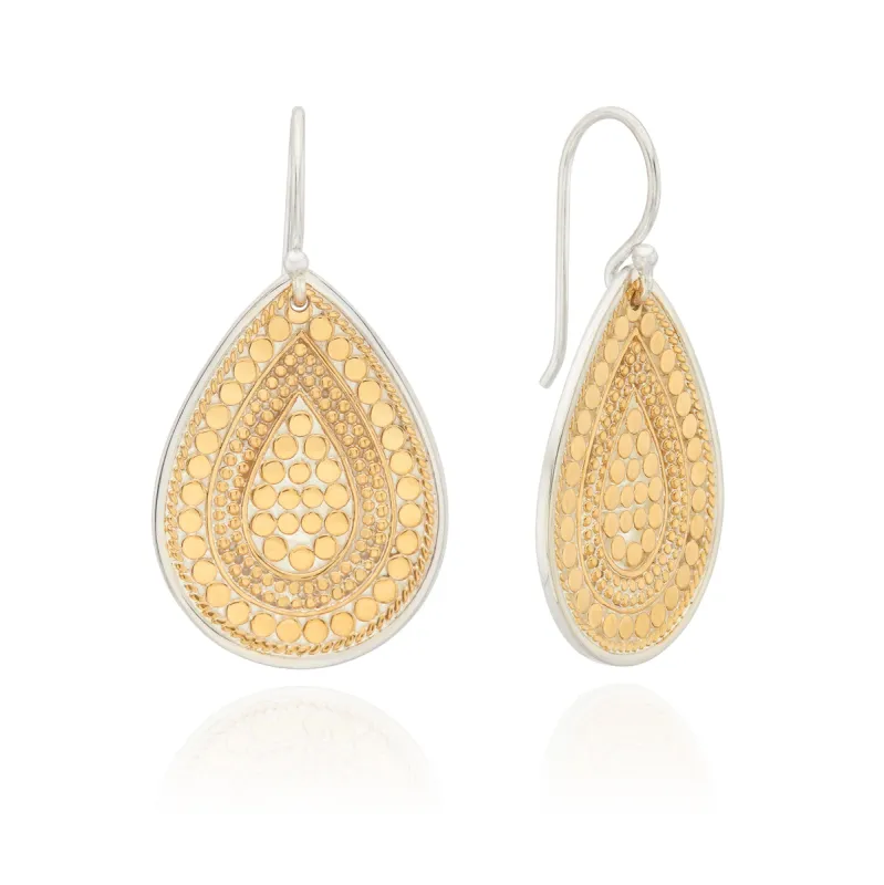 Contrast Dotted Teardrop Earrings - Gold sold by Anna Beck