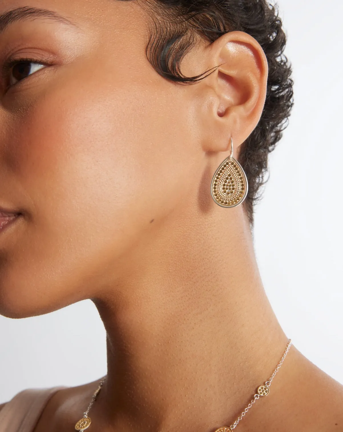 Contrast Dotted Teardrop Earrings - Gold sold by Anna Beck product image thumbnail 2