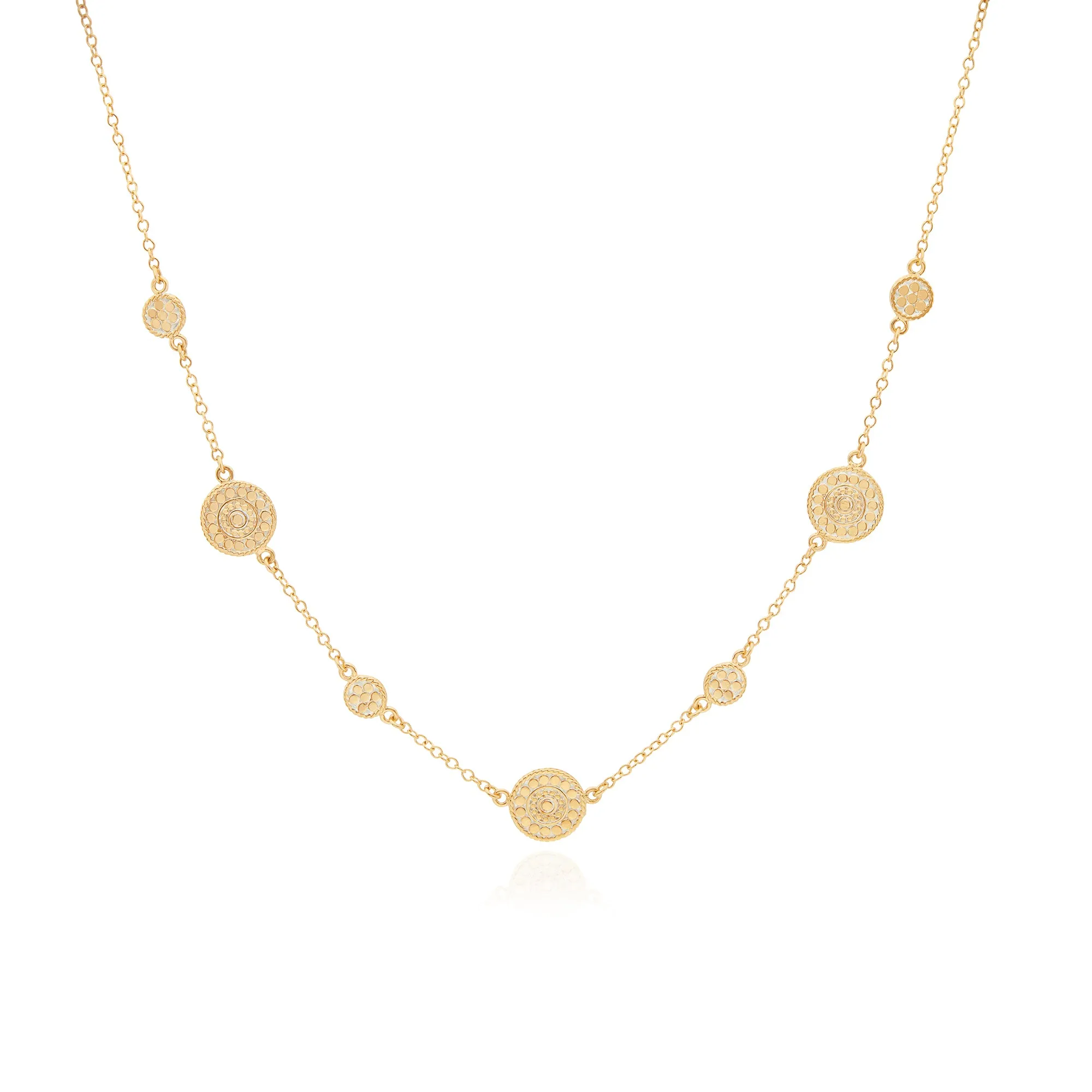 Contrast Dotted Station Collar Necklace - Gold sold by Anna Beck