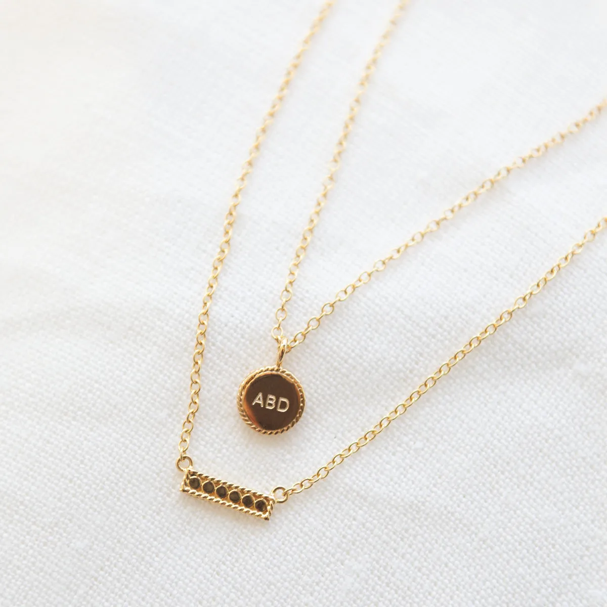 Engravable Mini Circle Necklace - Gold sold by Anna Beck product image thumbnail 4