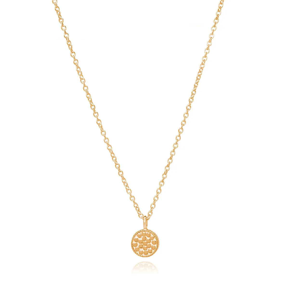 Engravable Mini Circle Necklace - Gold sold by Anna Beck product image thumbnail 3