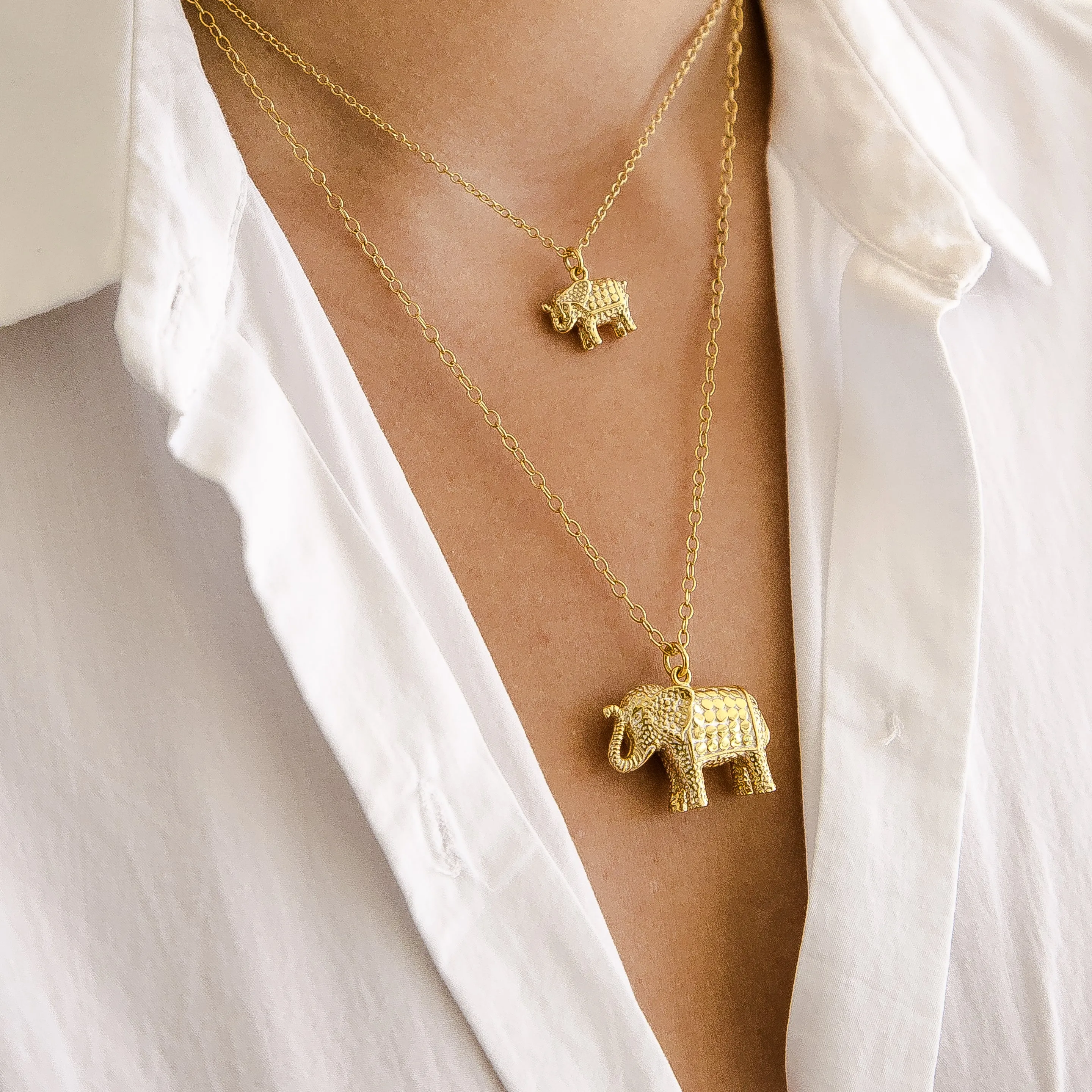 Small Elephant Charm Necklace - Gold sold by Anna Beck product image thumbnail 2