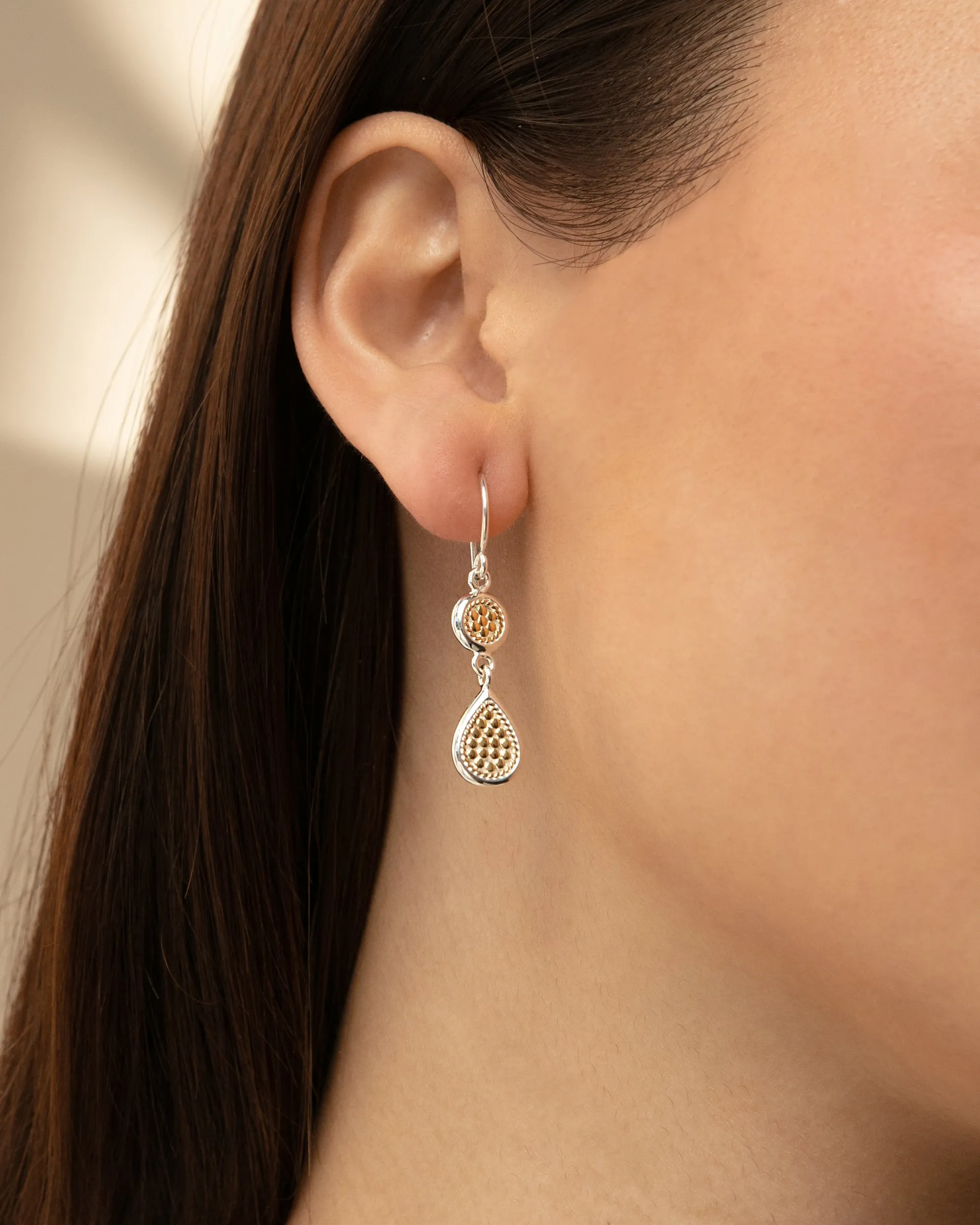 Classic Double Drop Earrings - Gold & Silver sold by Anna Beck product image thumbnail 2