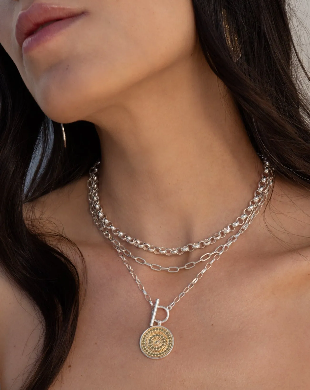 Classic Toggle Necklace - Gold & Silver sold by Anna Beck product image thumbnail 2