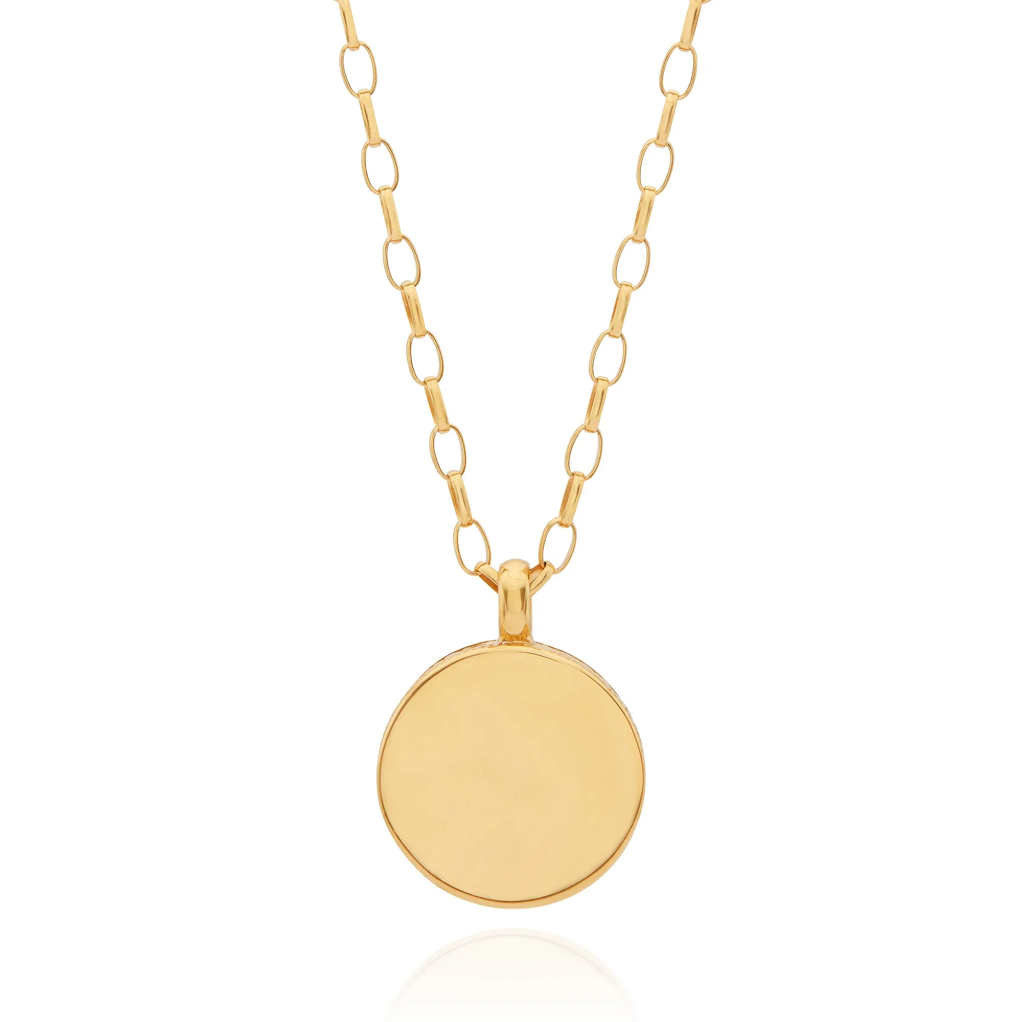 Large Round Turquoise Pendant Necklace sold by Anna Beck product image thumbnail 4