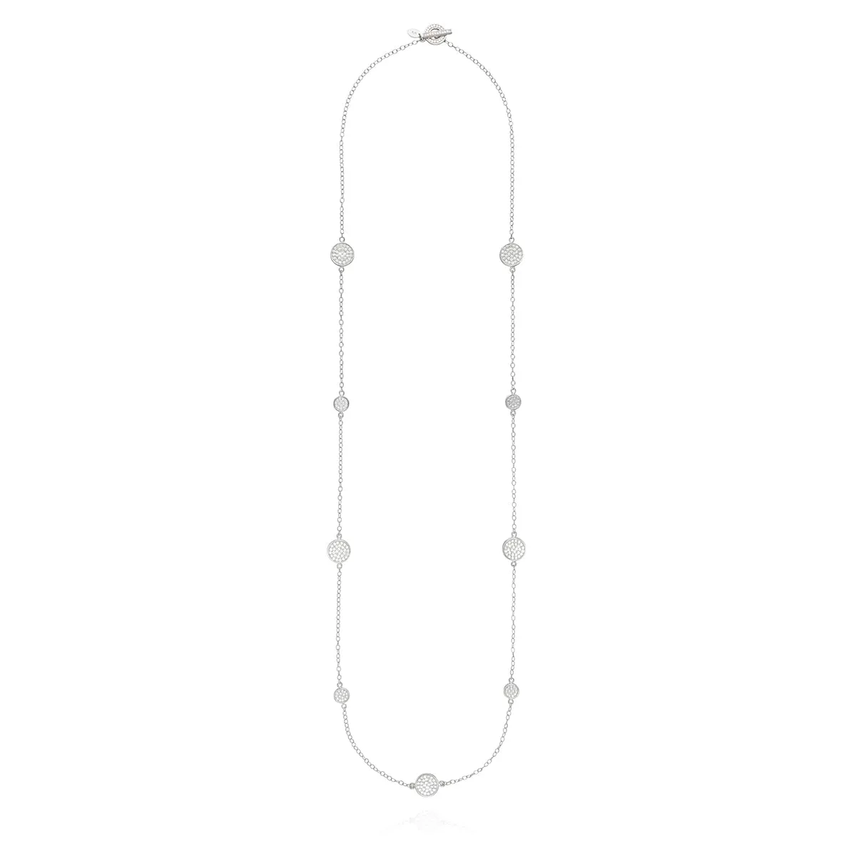 Classic Long Multi-Disc Station Necklace - Silver sold by Anna Beck product image thumbnail 3