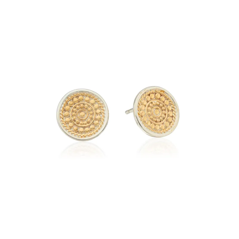 Contrast Dotted Stud Earrings - Gold sold by Anna Beck