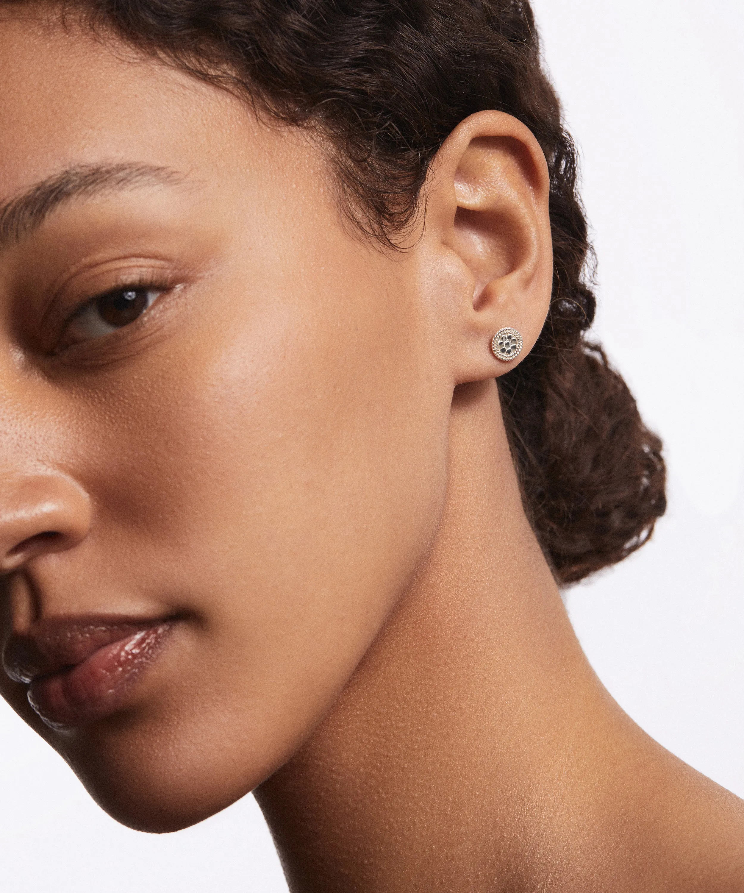 Classic Mini Circle Stud Earrings - Silver sold by Anna Beck product image thumbnail 2