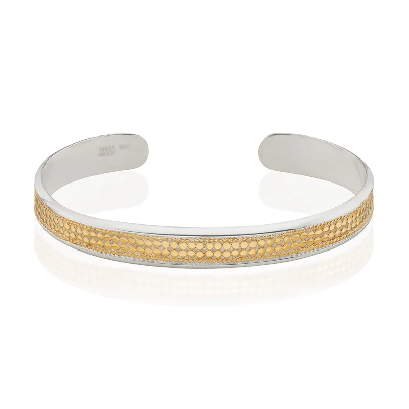 Classic Wide Band Stacking Cuff - Gold & Silver sold by Anna Beck
