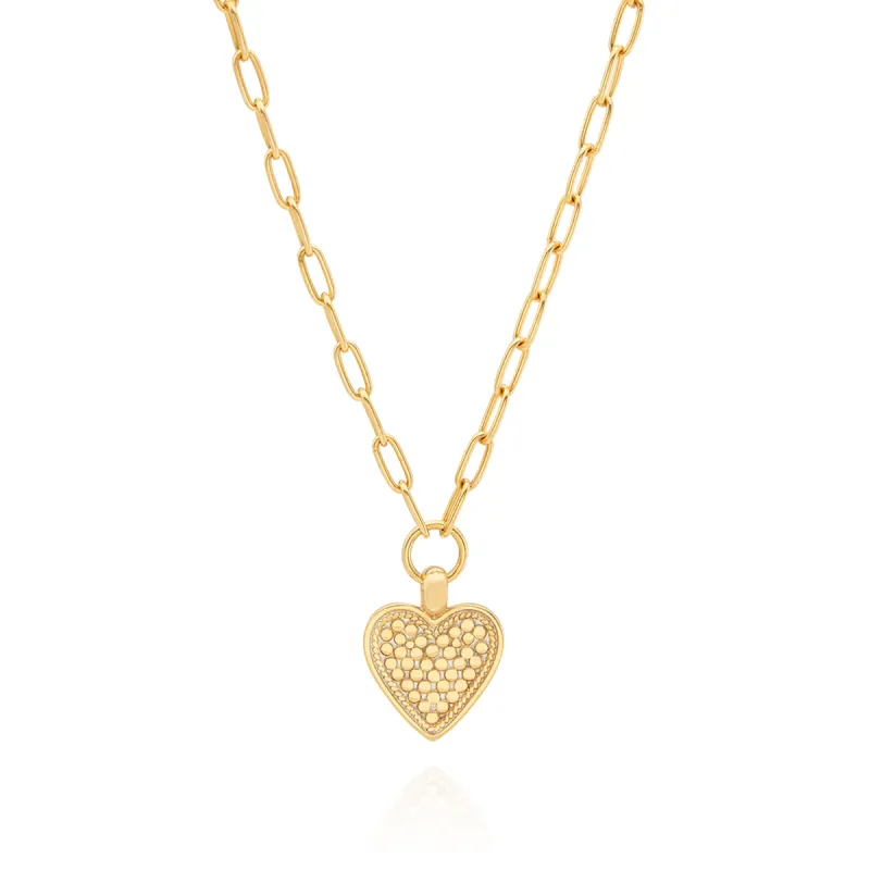 Medium Heart Engravable Necklace - Gold sold by Anna Beck
