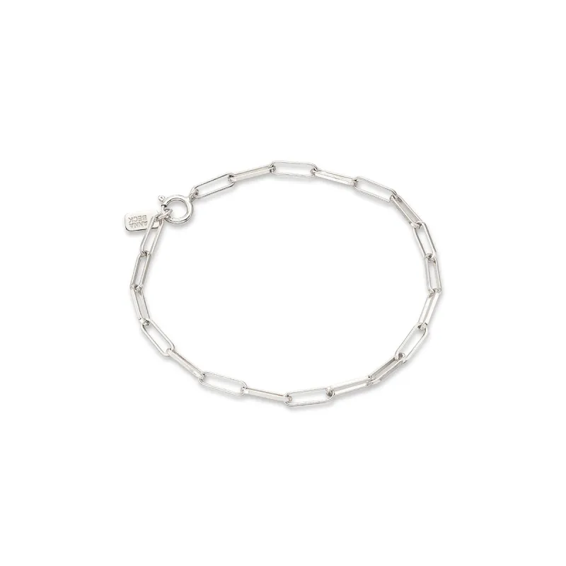 Elongated Box Chain Bracelet, Silver sold by Anna Beck