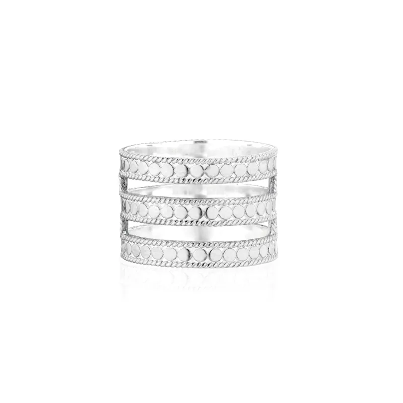 Classic Triple Bar Ring - Silver sold by Anna Beck