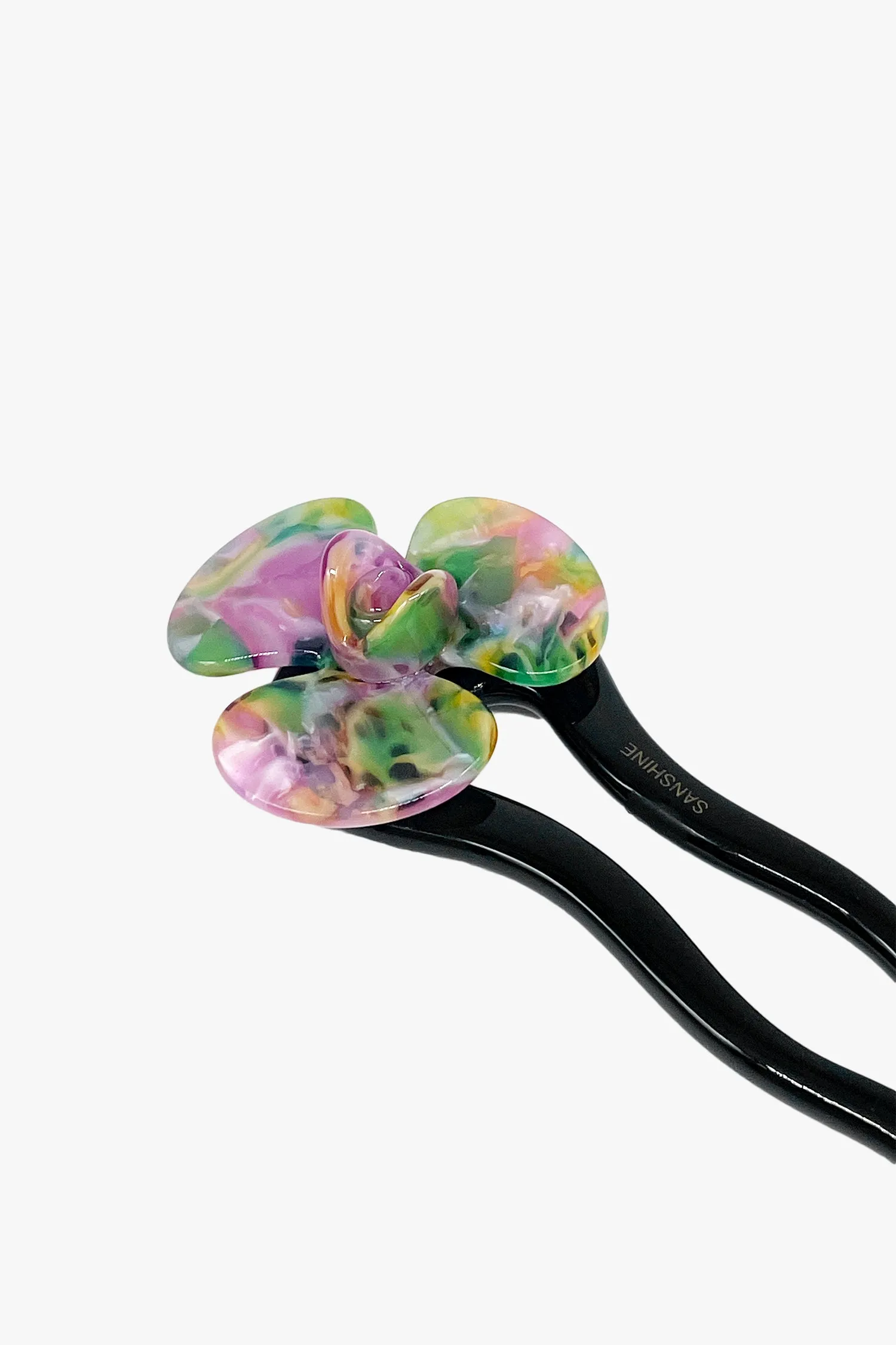 Spring Flower Chignon Hair Pin- Muted Green & Purple sold by Anna Sui product image thumbnail 2