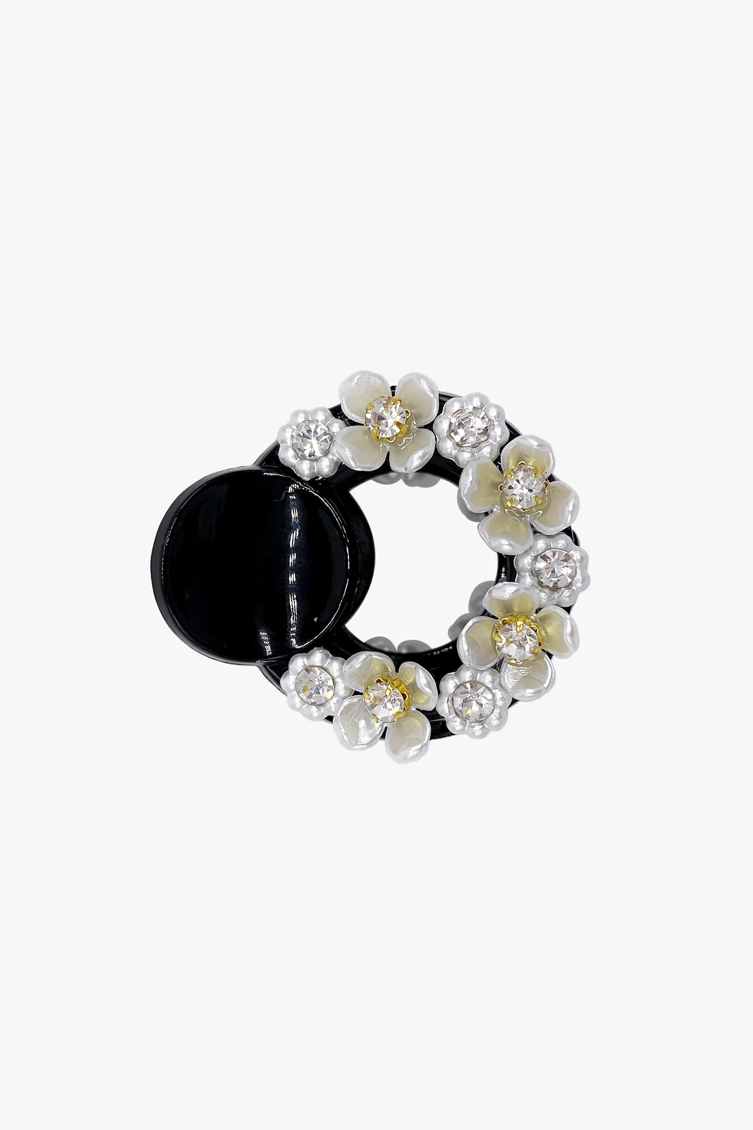 Round Cutout Flower Embroidered Jaw Clip sold by Anna Sui