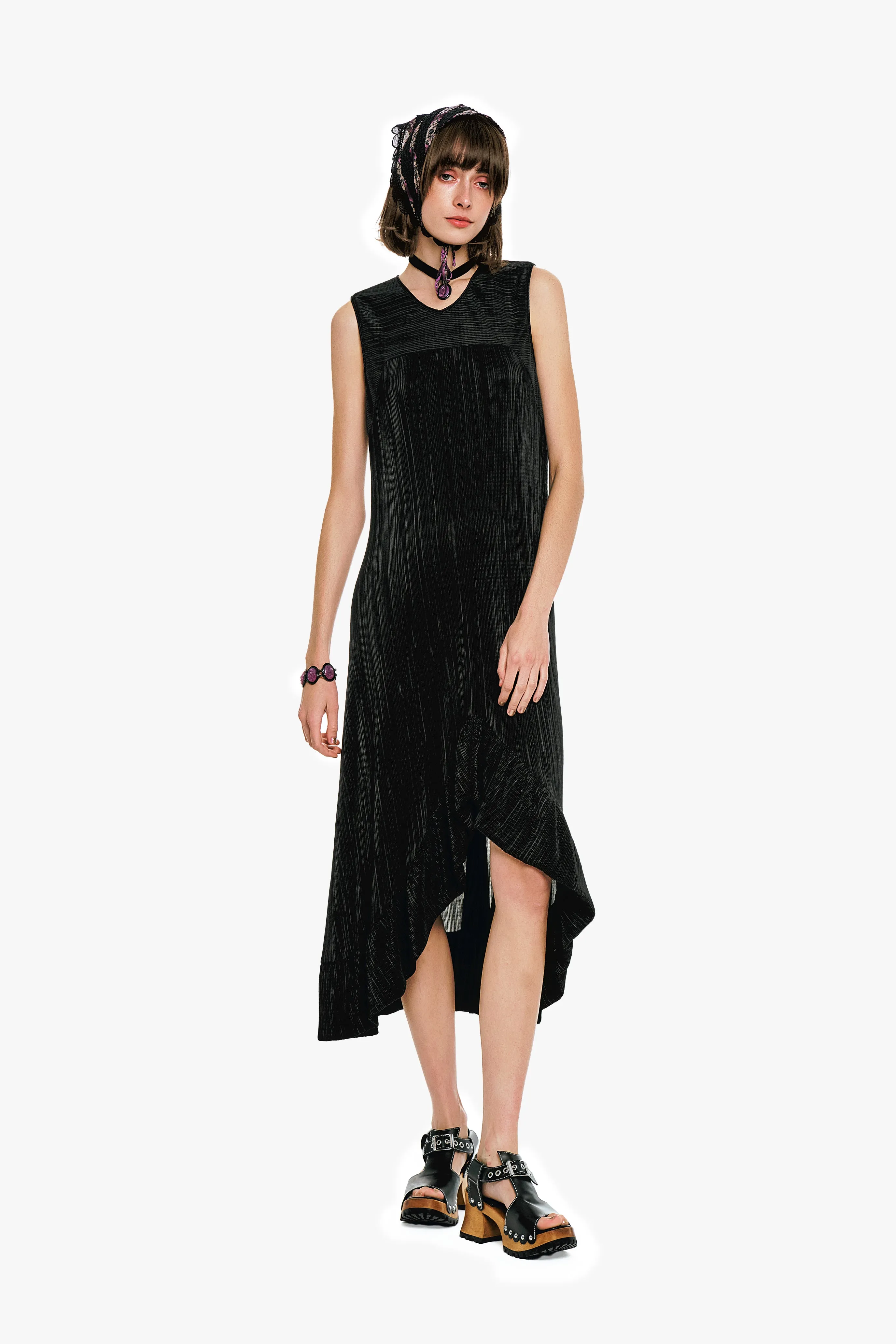 Plissé Hi-Low Dress sold by Anna Sui
