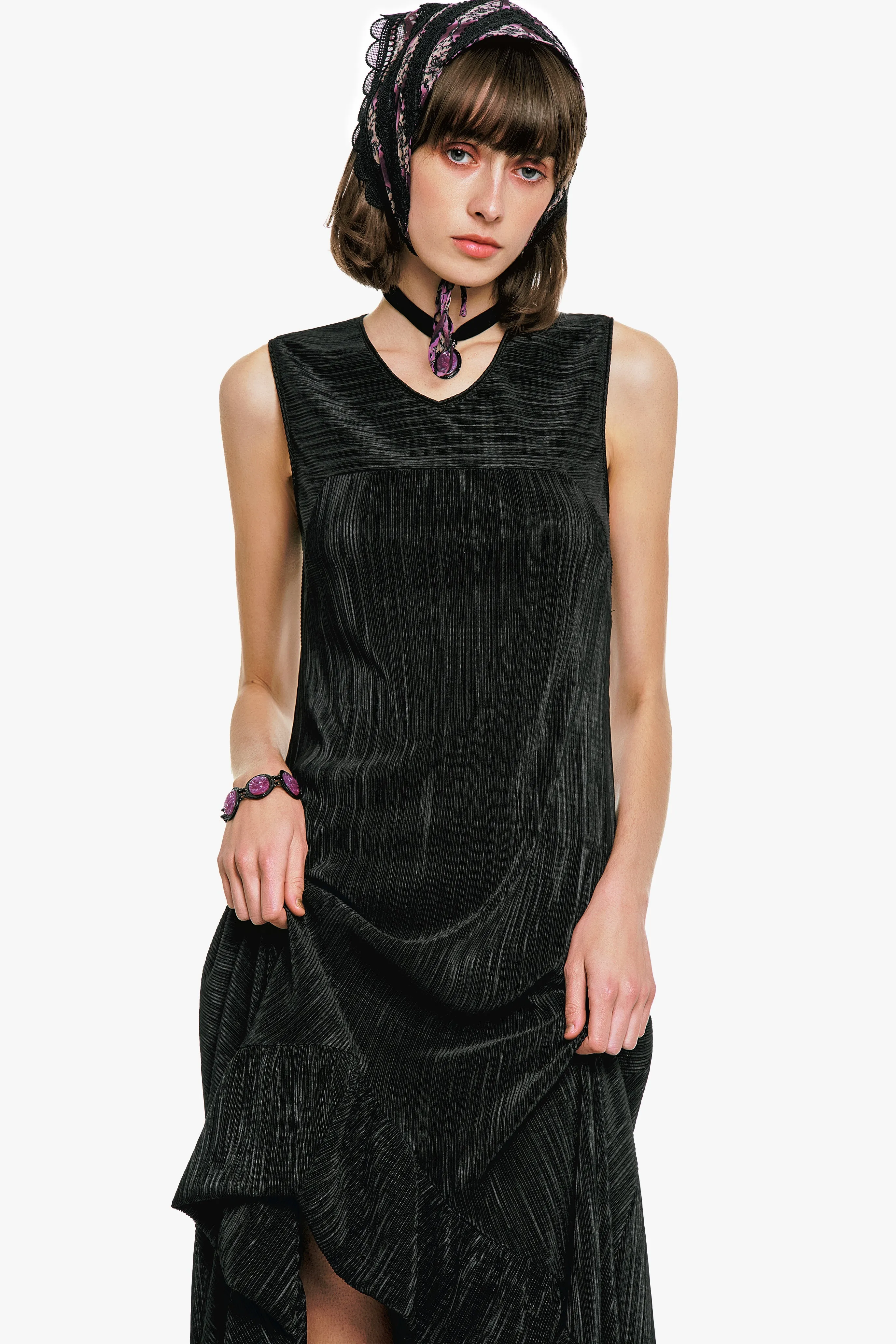 Plissé Hi-Low Dress sold by Anna Sui product image thumbnail 2