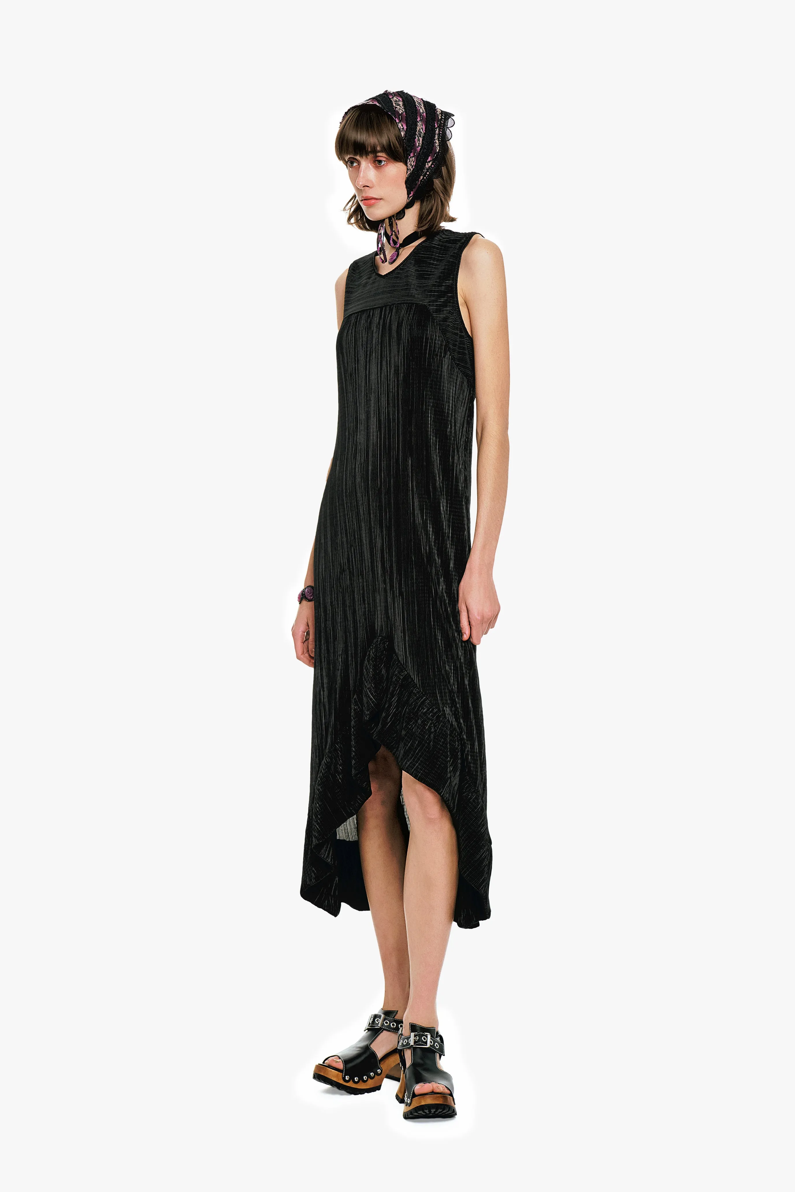 Plissé Hi-Low Dress sold by Anna Sui product image thumbnail 3