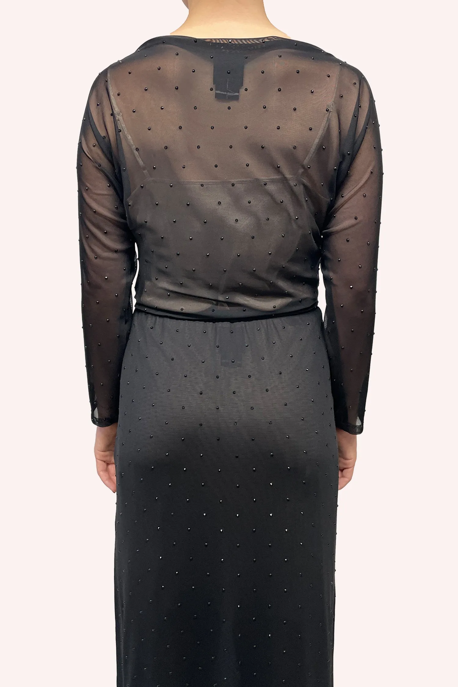 Rhinestone Mesh Gathered Top sold by Anna Sui product image thumbnail 3