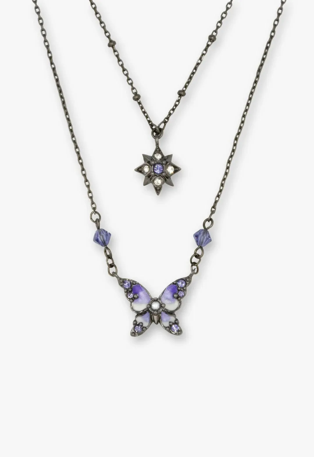 Shining Butterfly Necklace - Purple Gunmetal sold by Anna Sui product image thumbnail 4