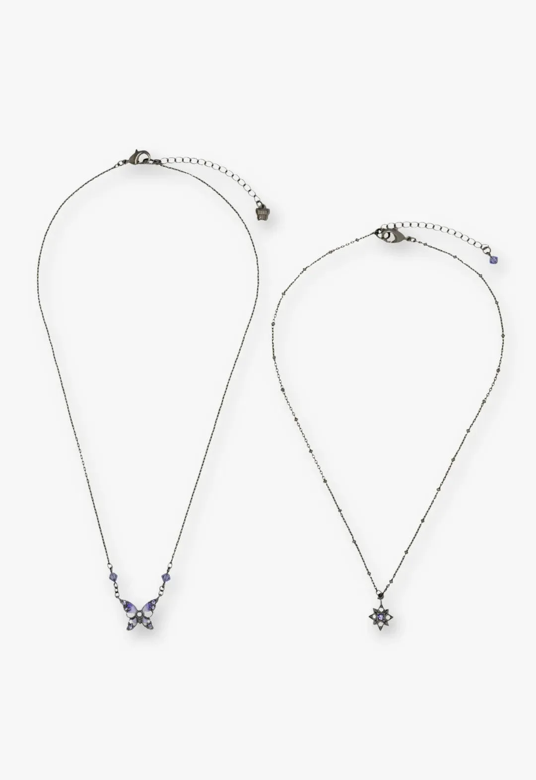 Shining Butterfly Necklace - Purple Gunmetal sold by Anna Sui