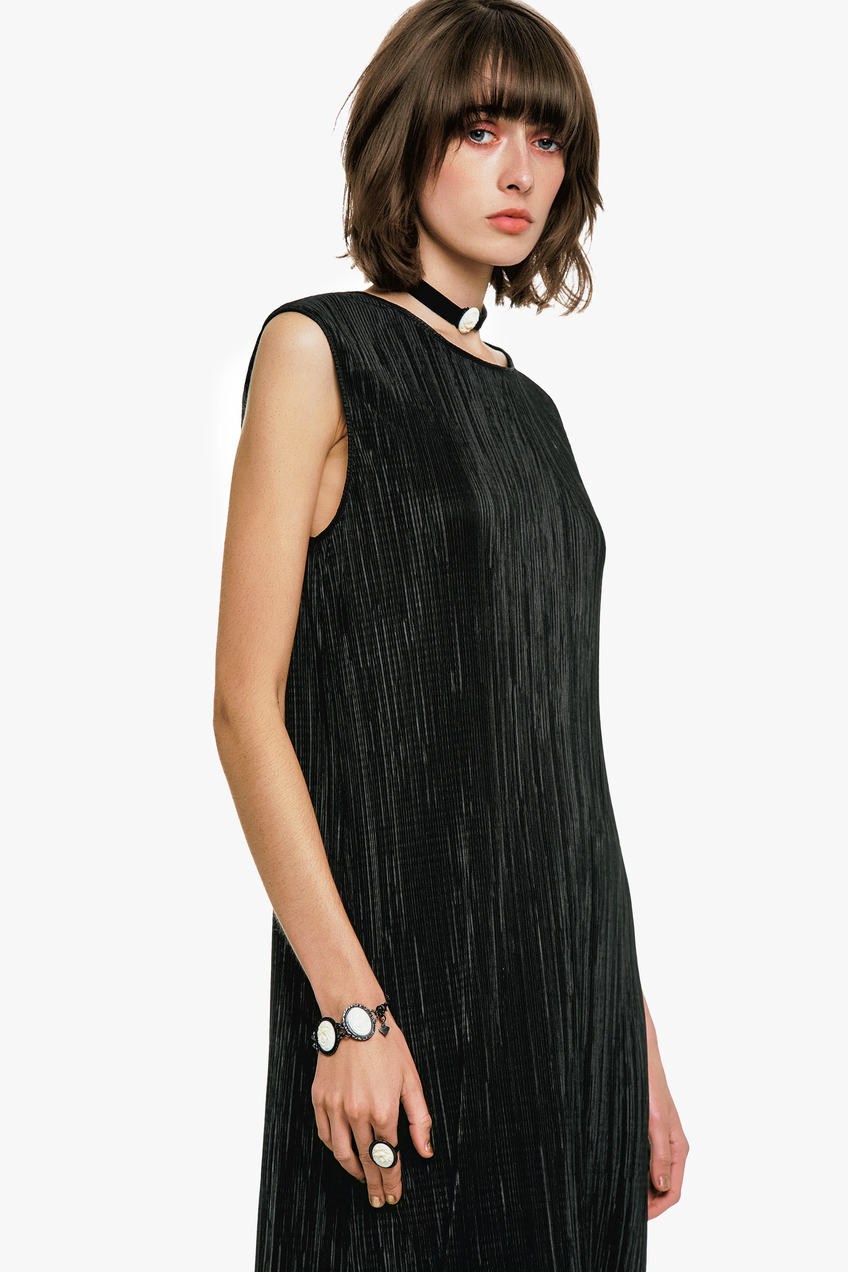 Plissé Sleeveless Maxi Dress sold by Anna Sui product image thumbnail 5