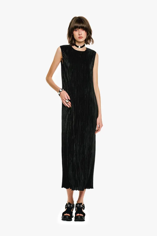 Plissé Sleeveless Maxi Dress sold by Anna Sui