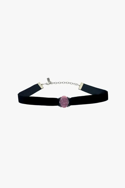 Oval Rose Choker - Dusty Rose sold by Anna Sui
