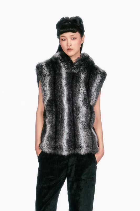 Faux Silver Fox Hoodie made by Anna Sui