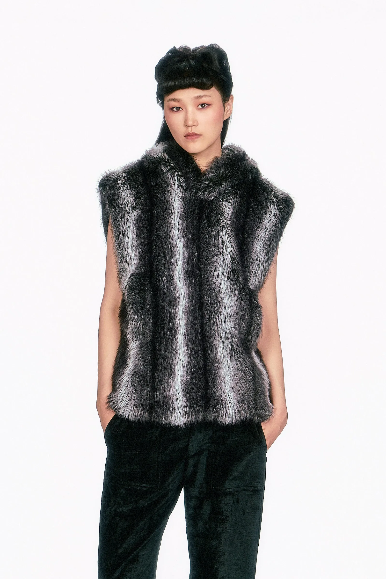 Faux Silver Fox Hoodie sold by Anna Sui