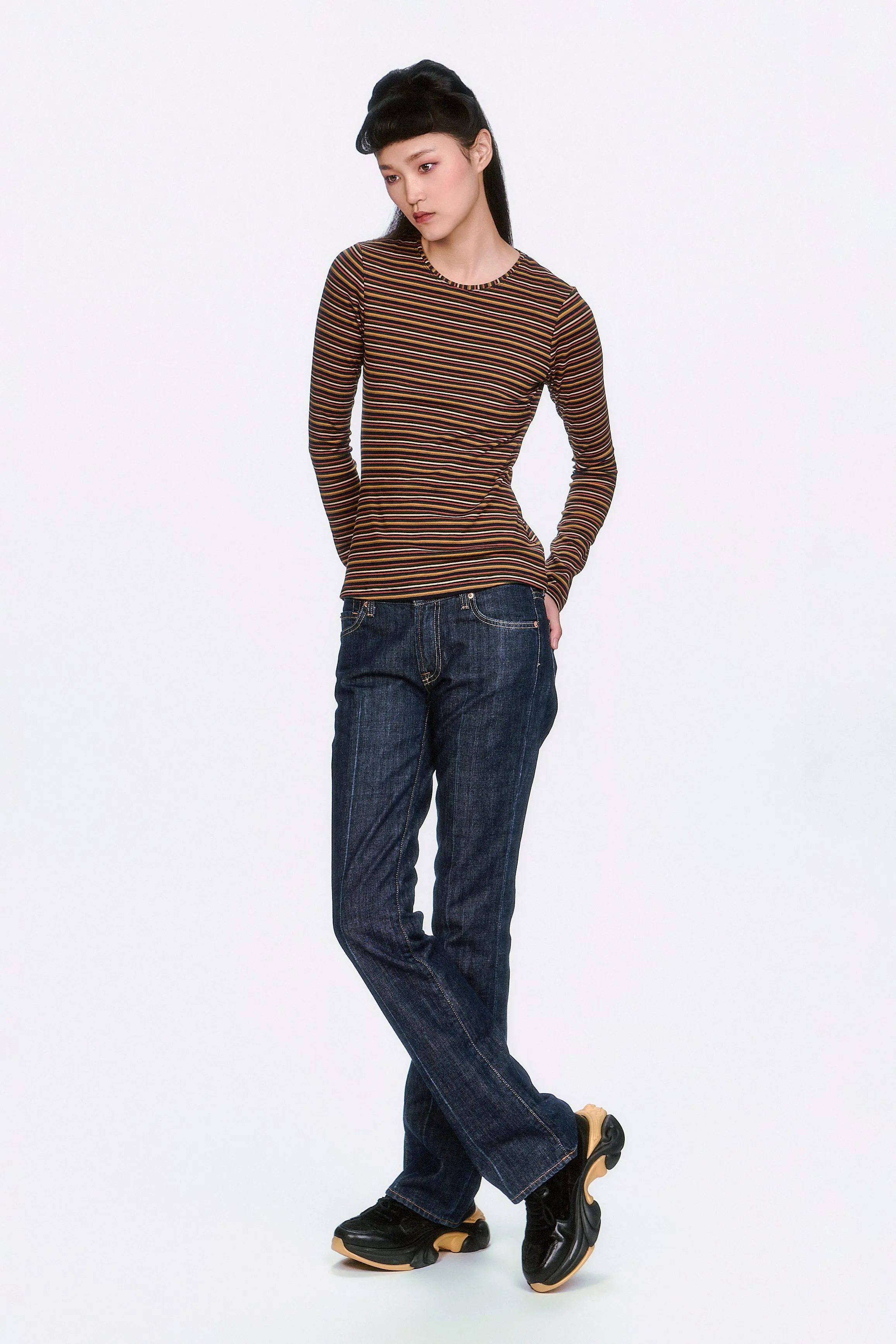 Venetian Stripe Long Sleeve Top - Caramel sold by Anna Sui product image thumbnail 5