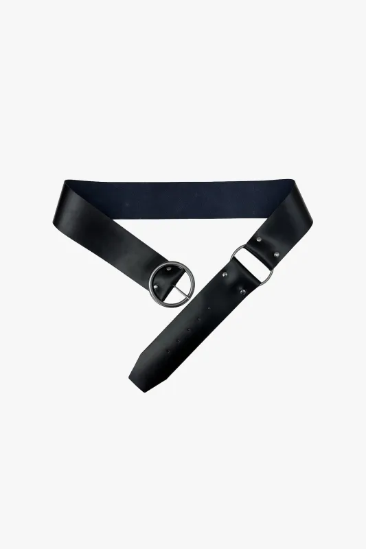 O-Ring Leather Belt - Black sold by Anna Sui