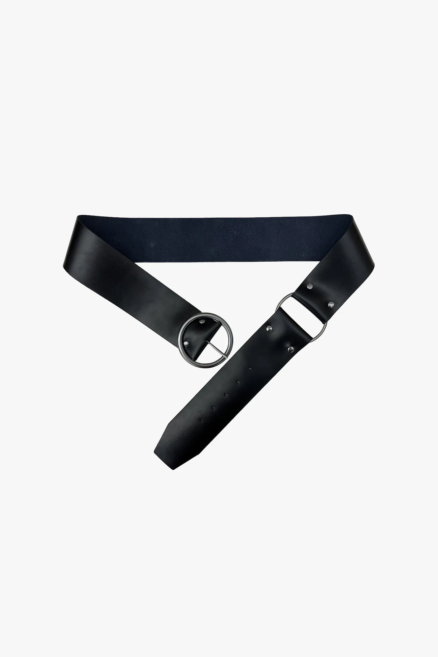 O-Ring Leather Belt - Black sold by Anna Sui