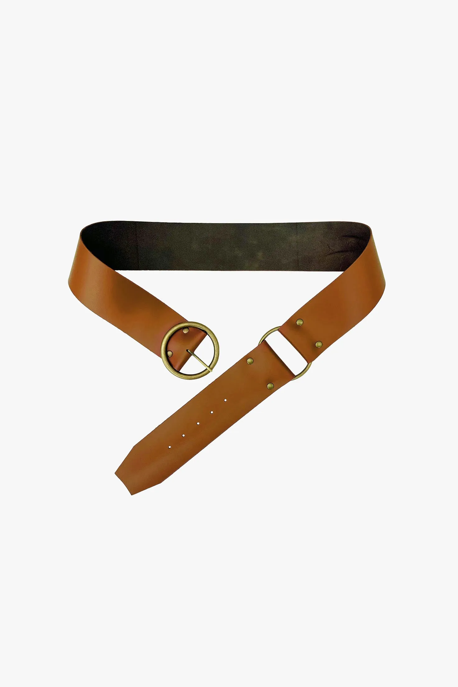 O-Ring Leather Belt - Oak sold by Anna Sui