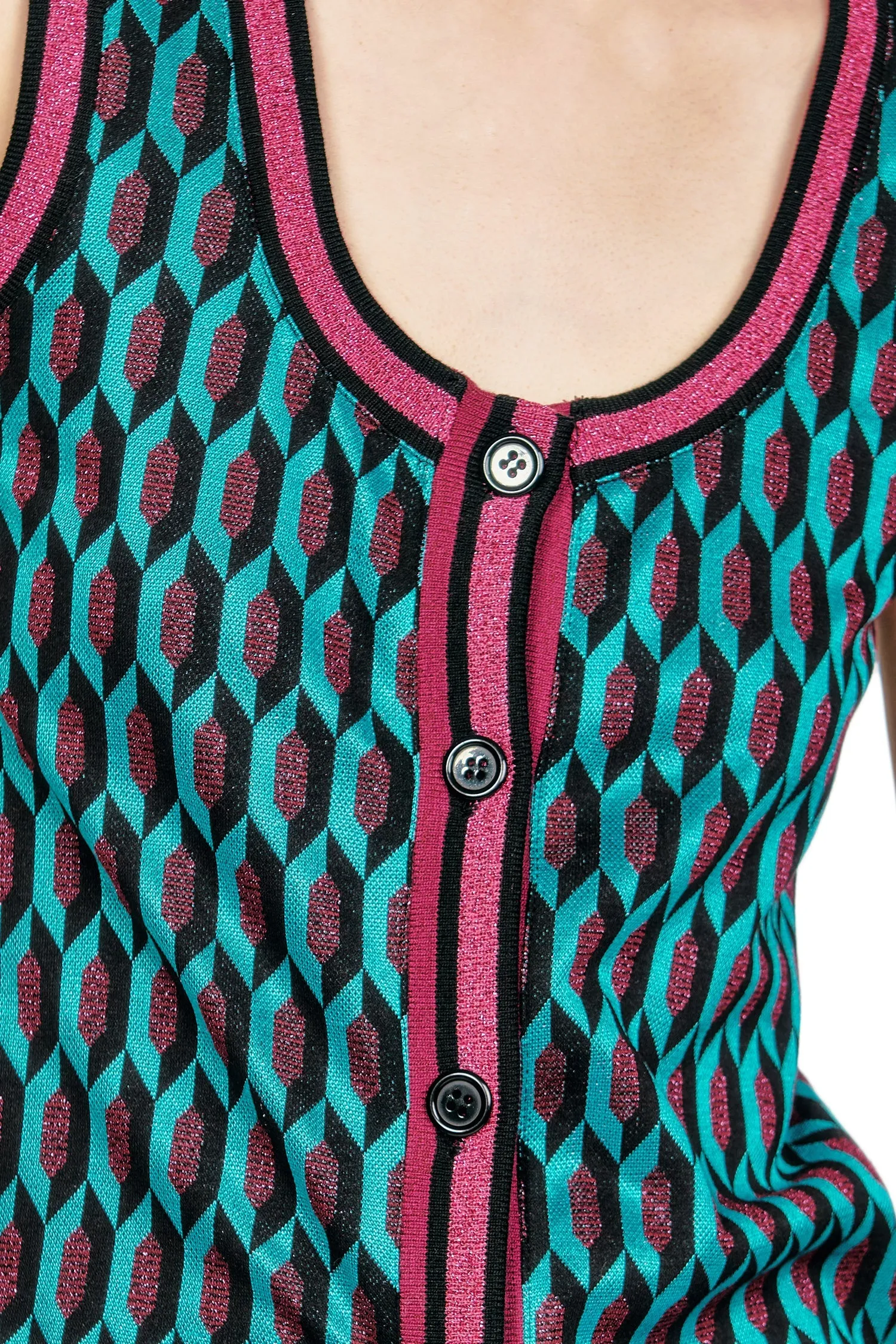 Glitter Geo Jacquard Long Vest sold by Anna Sui product image thumbnail 5